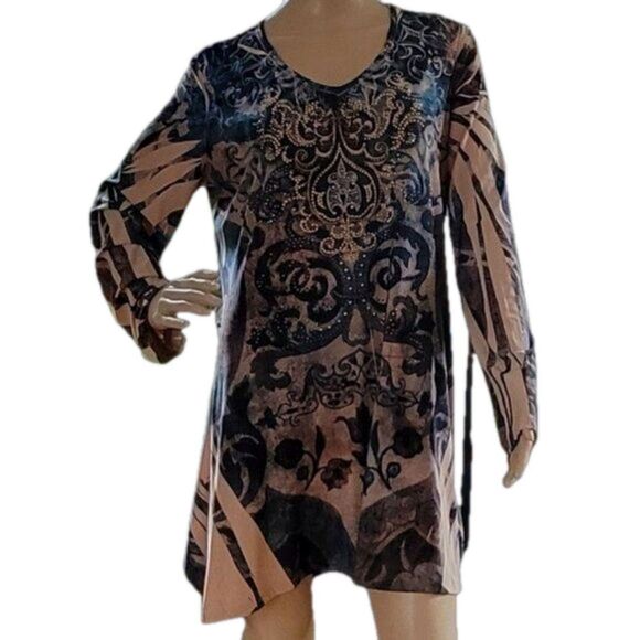 Cover Charge Dresses & Skirts - Cover Charge Dress Mini Tunic XL Rhinestones Bling Y2K Glam Sparkle Club Rock